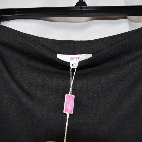Leggiardo - Dark Grey 96% Wool Long wide leg thin dress pants women's size 12 - Picture 3 of 4
